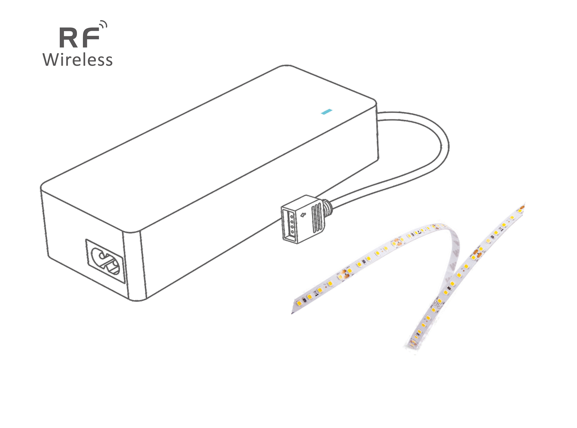 RF2.4GHz, CV 60W 12Vdc 5A O/P, PWM Dimming, 0-100% Dimming, Active PFC, Synchronization, IP20. ST-75-12-W1R  LTECH Wireless Receiver